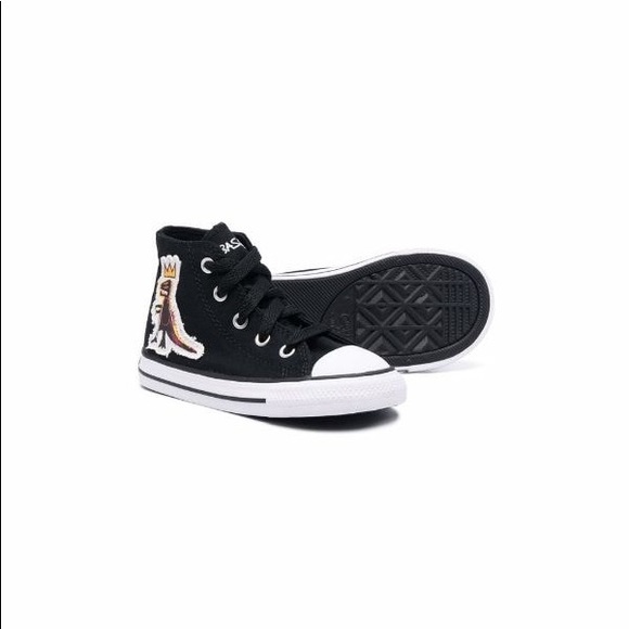 New Converse x Basquiat Chuck Taylor All Star Hi Top Black "Dino" Sneaker - Picture 6 of 11